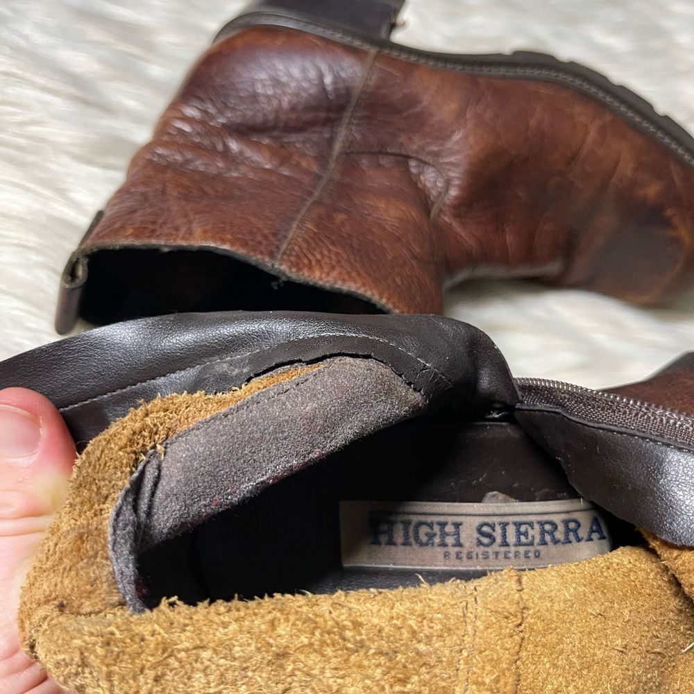 High Sierra 90's Chunky Heel Leather Boots in Brown | Size 7.5 - Picture 14 of 14